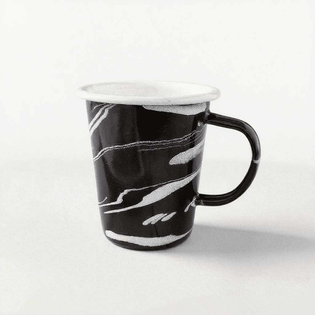 Custom Enamel Coffee Mugs Enamel V Mug 8 10cm
