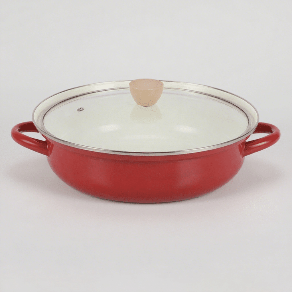 Enamel Casserole Red 24cm