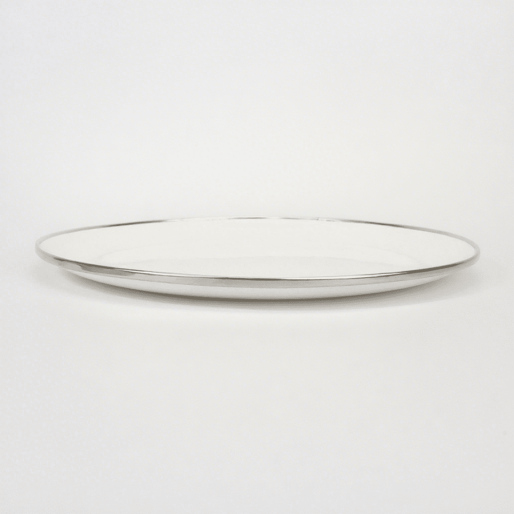 Enamelware Tray Camping Plates Enamel Round Plate 26cm