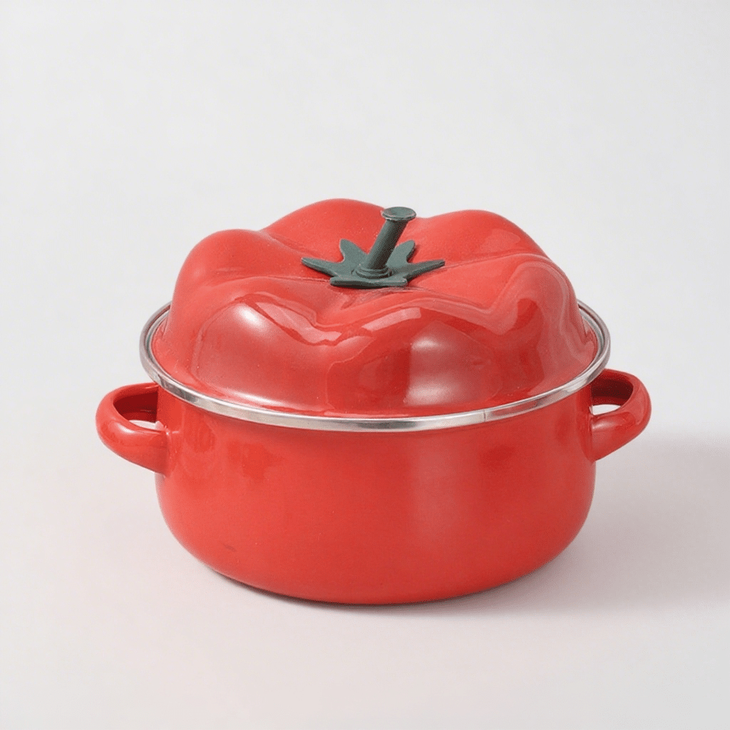 Red Cooking Pot Enamel Tomato Pot 18 20cm