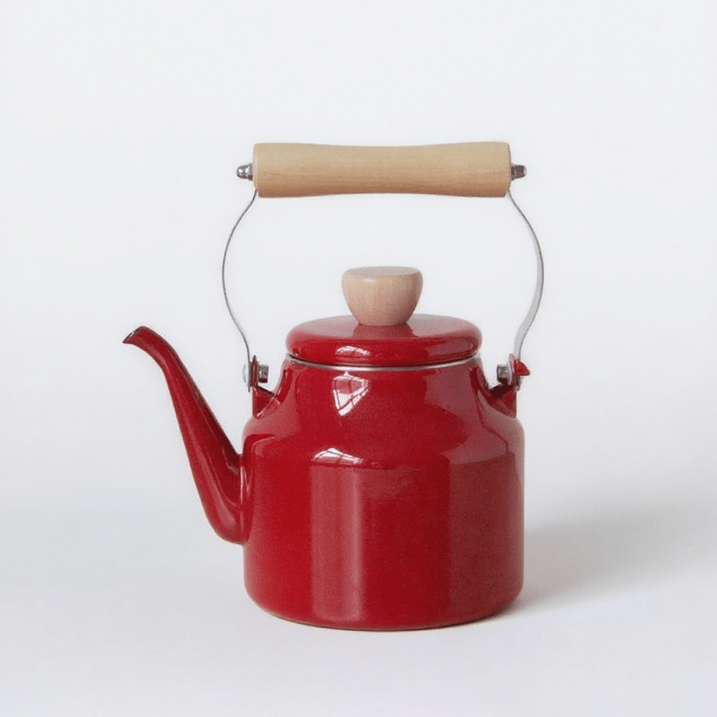 Red Enamel Coffee Teapot Enamel Kettle 1.4 2.2 L