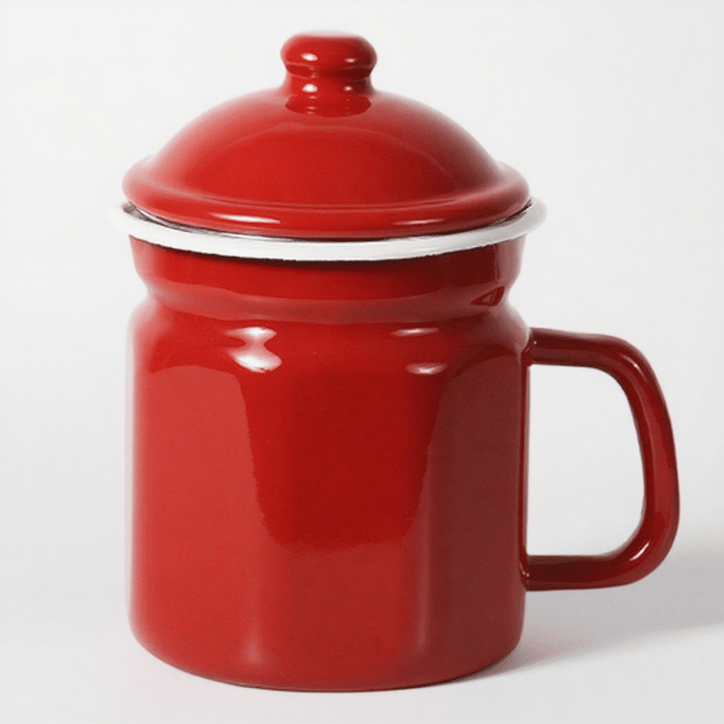 Red Enamel Cookware Enamel Oil Pot 1.5L