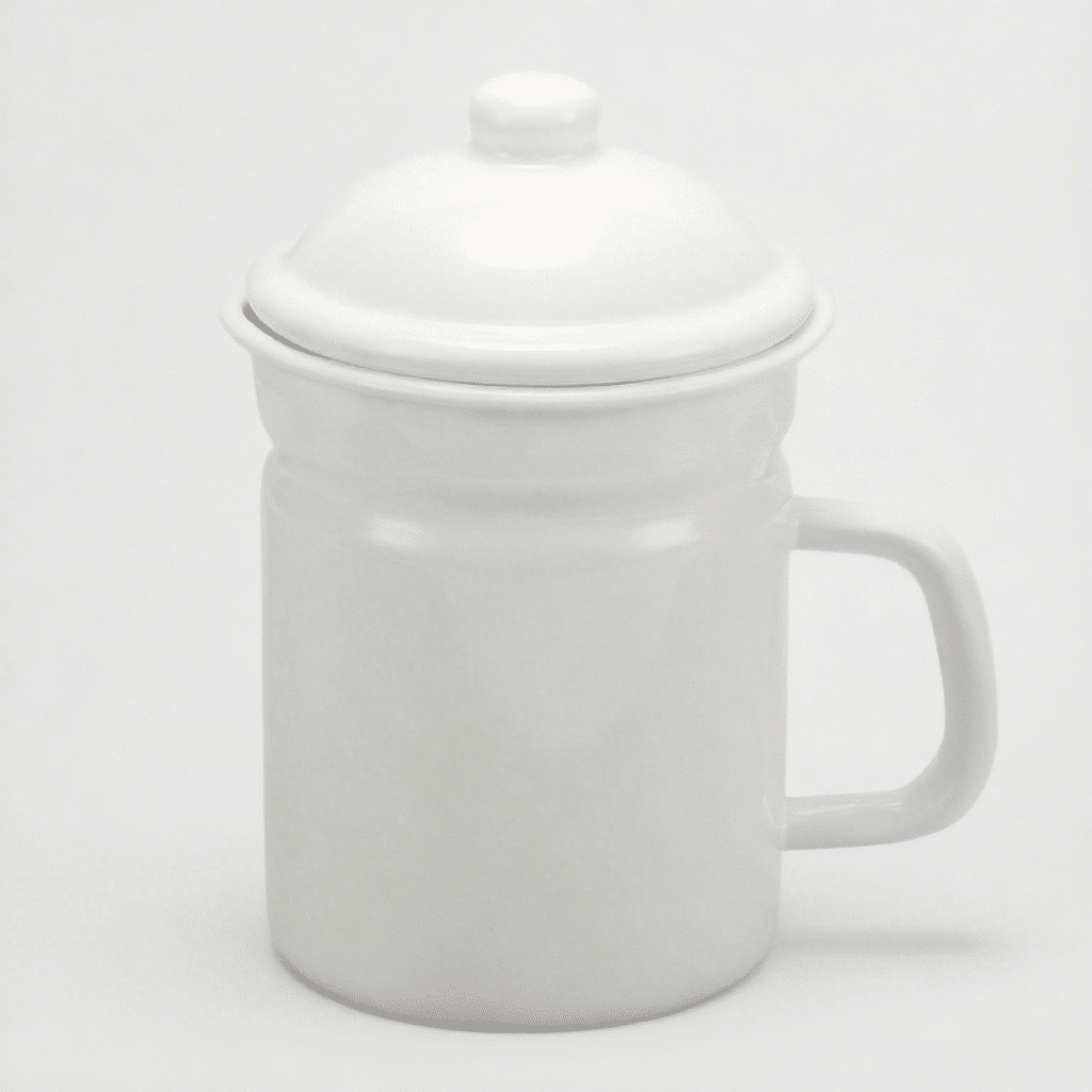 White Enamel Cookware Enamel Oil Pot 1.1L