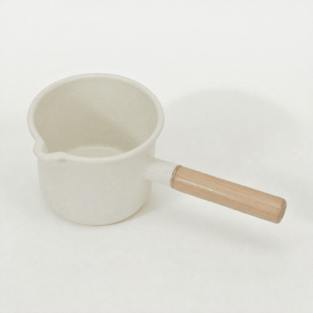 White Enamel Frying Milk Pan Enamel Milk Pot 12 15cm